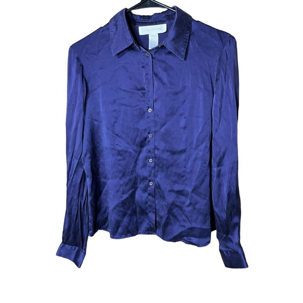 Vintage Jones New York Silk Long Sleeve Button Down Blouse Size 6‎
